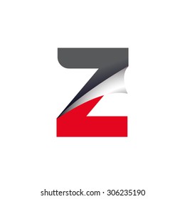 letter fold red logo z