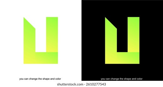 Letter Fold U logo or symbol template design