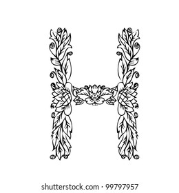 letter of foliage doodle