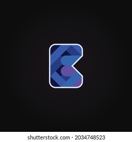 Letter Font B Logo Blue Edition Vector Design, Best use for logo technology or startup business