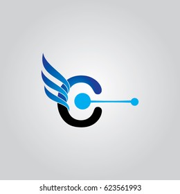 letter font C icon logo 
