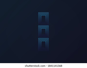 Letra I, diseño de tecnología digital, concepto de red.  Ilustración del vector


