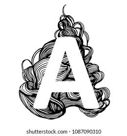 Letter A  font Fused yarns