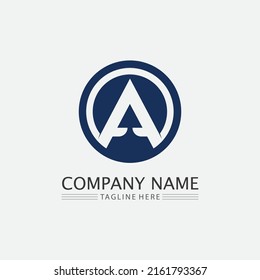 A Letter and font logo design Template vector icon illustration design