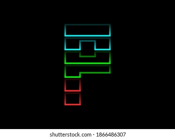 I letter font logo, Rgb color vector design. Dynamic split red, green, blue color on black background. For social media,design elements, creative poster, web template and more