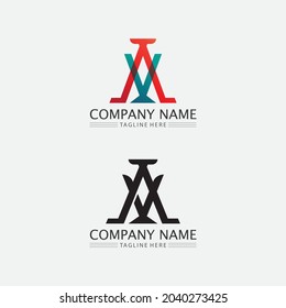 Una letra y un logotipo de tipo de letra Un diseño de ilustración de icono vectorial de plantilla