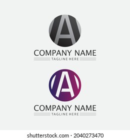 Una letra y un logotipo de tipo de letra Un diseño de ilustración de icono vectorial de plantilla