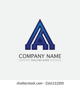 A Letter and font Logo Template vector icon illustration design