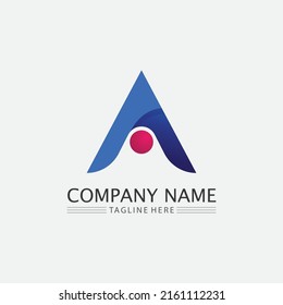 A Letter and font Logo Template vector icon illustration design