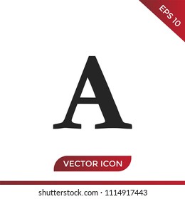 A letter or font symbol vector icon