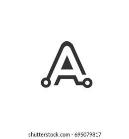 A LETTER A FONT TECH LOGO VECTOR TEMPLATE