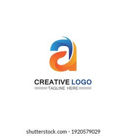 Un logotipo de diseño de ilustraciones de iconos vectoriales de letras y fuentes