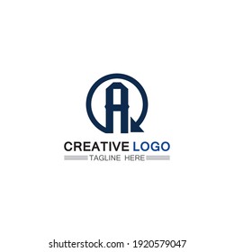 A Letter and font Template vector icon illustration design logo