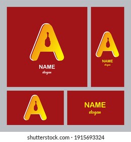 Letter A Food logo icon design element code 01