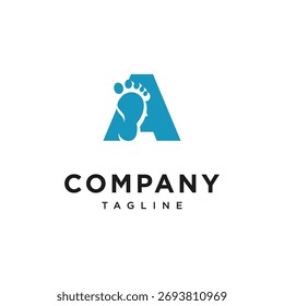 Letter A Foot Logo Icon Vector