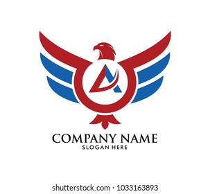 letter a force freedom strong eagle phoenix vector logo design template