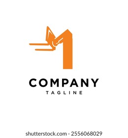 Letter I Forklift Logo Icon Vector
