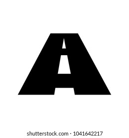 letter form a way or road. asphalt vector.