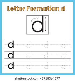 Hoja de Trabajo de Formación de Letras D – Práctica de Rastreo de Líneas Externas