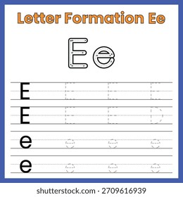 Letter Formation Ee - Arbeitsblatt zur Verfolgung von Groß- und Kleinschreibung