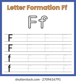 Formación de Letras Ff – Hoja de Trabajo de Rastreo de Mayúsculas y Minúsculas
