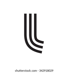 I letter formed by parallel lines. Vector design template elements for your application or corporate identity.