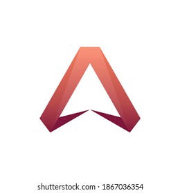 letter A forms an arrow icon. abstract arrow logo in negative space