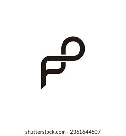 letter fp abstract infinity line logo vector 