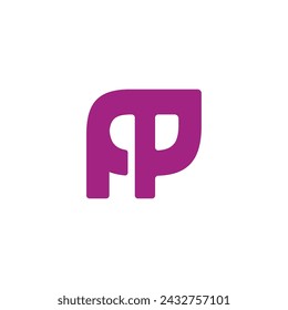 letter fp abstract simple logo vector 