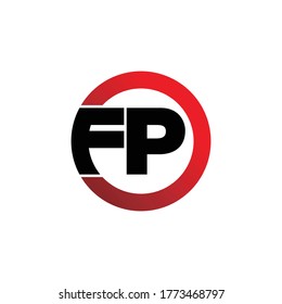 Letter FP circle logo icon design vector. monogram logo vector illustration