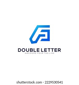 carta logotipo FP gradiente moderno