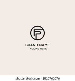 Letter FP logo template design  Vector illustration 