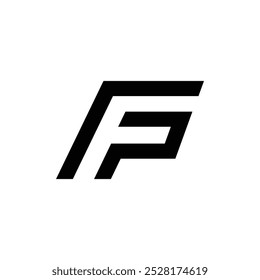 Letter Fp or Pf creative unique negative space logo concept