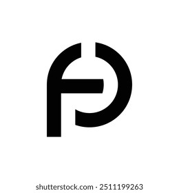 Letter Fp or Pf initial modern typography logo idea