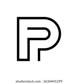 Letter FP or PF line creative monogram logo
