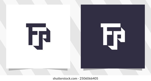 letter fp pf logo design vector