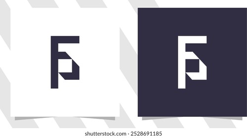 Vector de diseño de logotipo de la letra FP PF