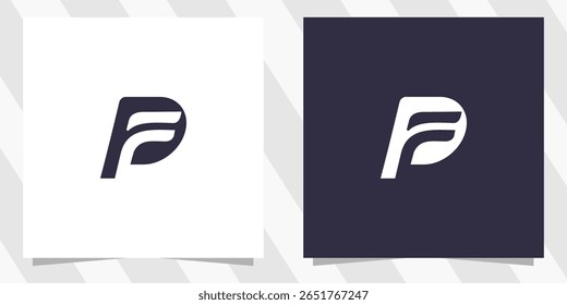 letra fp pf logotipo design vetor
