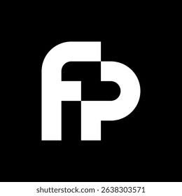 Letter FP simple minimal monogram logo