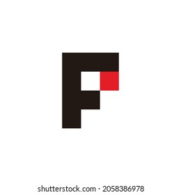 letter fp simple squares geometric objects logo vector
