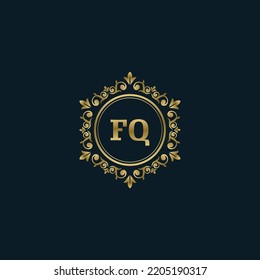 Letter FQ logo with Luxury Gold template. Elegance logo vector template.