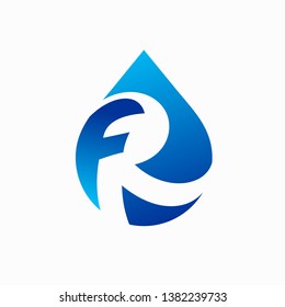 The letter FR forms a water drop