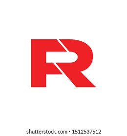 letter fr geometric flat linked logo vector