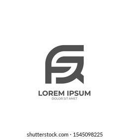 letter FR initial logo design. modern template design