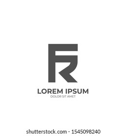 letter FR initial logo design. modern template design