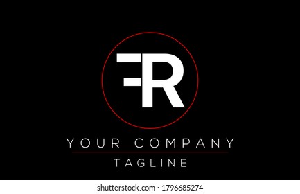Diseño del logotipo de la carta FR, icono creativo moderno RF F R