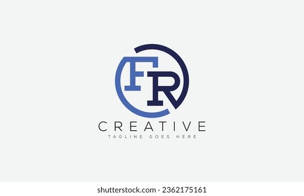 Ilustración vectorial de la plantilla de diseño del logotipo FR de la letra.