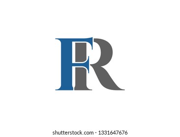 Letter FR logo design vector