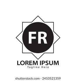 logotipo FR de letra. Diseño de logotipo FR ilustración vectorial para empresa creativa, empresa, industria