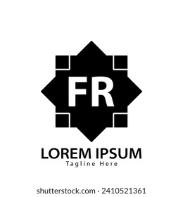logotipo FR de letra. Diseño de logotipo FR ilustración vectorial para empresa creativa, empresa, industria